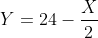 Y=24-\frac{X}{2}